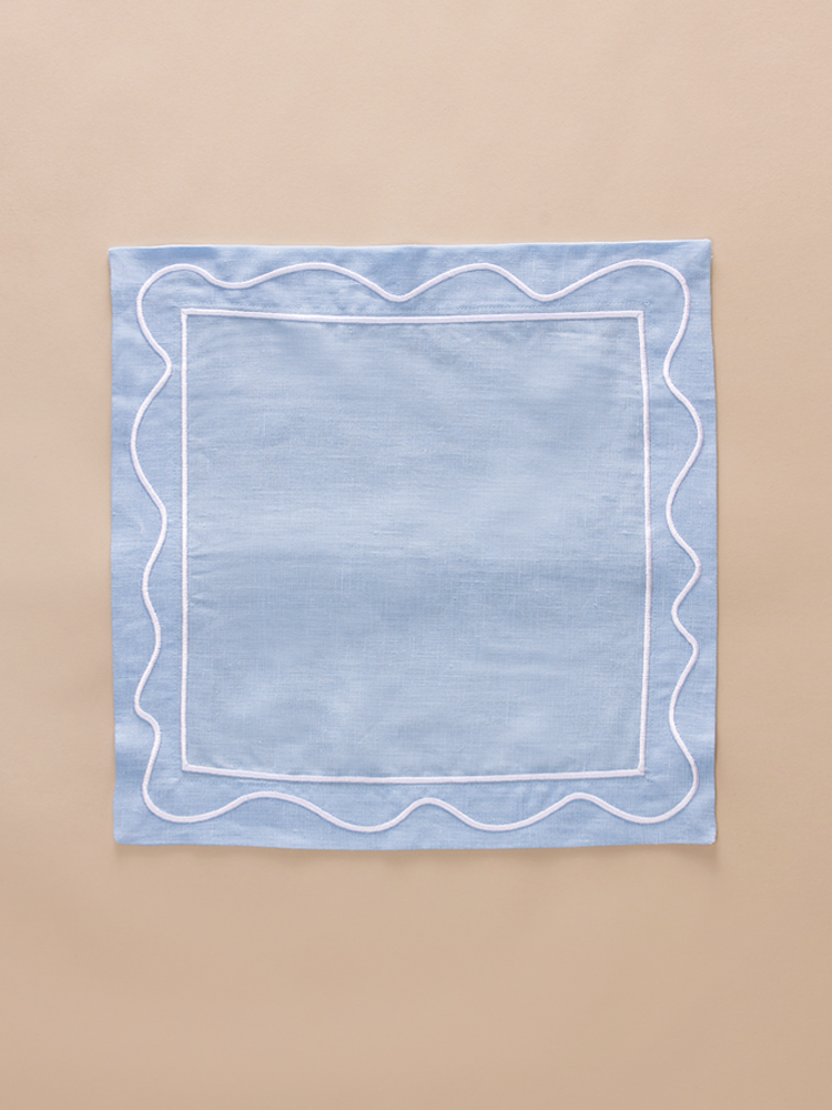 Square napkin with embroidery