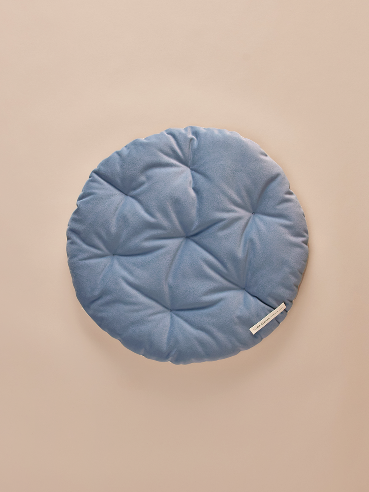Round velvet pillow with two sides