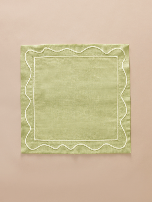 Square napkin with embroidery