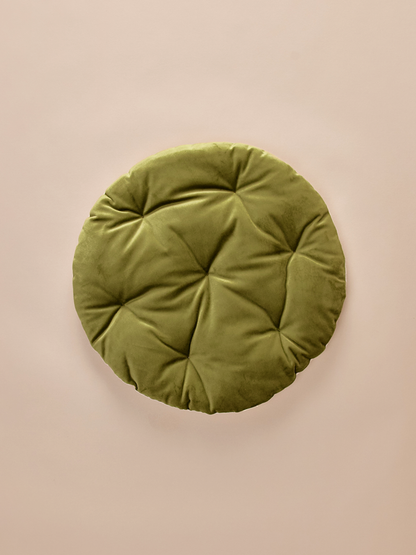 Round velvet pillow with two sides
